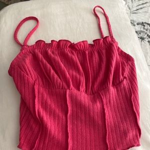 Pink puff out crop top